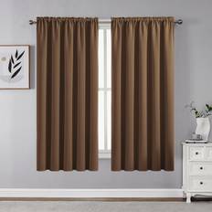 Curtains & Accessories CUCRAF Brown Blackout Curtains 54 inch Length Set of 2