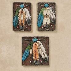 Green Electrical Outlets & Switches Feathers southwestern decor brown switchplates/outlet covers Single Switch