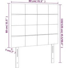 vidaXL LED Mörkblå 80 x 5 x 118 cm Sänggavel