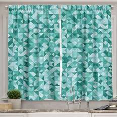 Ambesonne Teal Kitchen Curtains 55 x 45 Teal Green