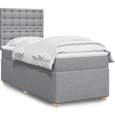 vidaXL Ramsäng Med Madrass Ljusgrå 80x200 cm Kontinentalsäng