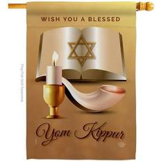 Ornament Collection Yom Kipper Blessed Religious Kippur Decorative House Flag