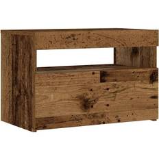 Møbler vidaXL Sengeskab Med LED Lys Gammelt Træ 60x35x40 Cm Sengebord 35x40cm
