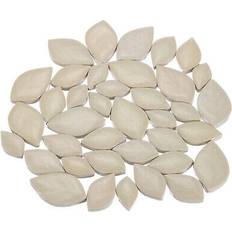 Beige Mosaic tiles Uxcell Leaf Shape Ceramics Mosaic Tiles 250g 2.5 - 4 cm