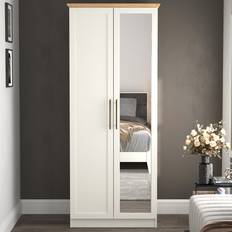 August Grove Feya 2 Door Ivory Wardrobe