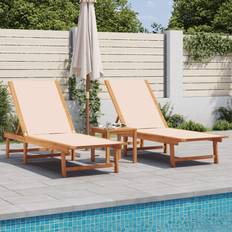 Garden & Outdoor Furniture Lark Manor Jennie Acacia Single Chaise 200cm H x 66cm W x 200cm L