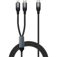 Nillkin Mobile Phone Accessories Nillkin Lightning & USB C 2-in-1 Charging Cable,4.9 ft USB C to Lightning & USB C to USB C Long Fast Charger Cord for iPhone 16/16 Pro/16 Pro Max/16 Plus,iPad Pro/air/Mini, Samsung Galaxy S24/S23