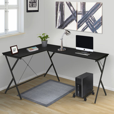 Inbox Zero Photiades Glass Corner Writing Desk