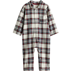 H&M Collared Sleepsuit - Light Beige/Red Checked