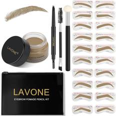 Lavone Eyebrow Stamp Stencil Kit Dual-ended Brush
