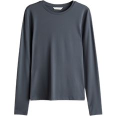 H&M Long Sleeved Microfibre Top - Dark Grey