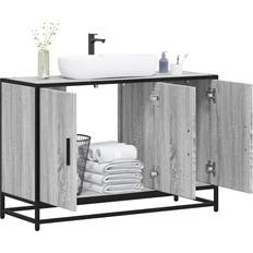 vidaXL Skab Til Håndvask 90 x 33 x 60 cm Grå Sonoma