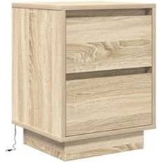 Møbler vidaXL Sengeskab med LED-lys Sonoma Eg 38 x 34 x 50 cm Sengebord