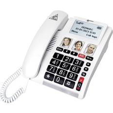 Geemarc CL9000 Schnurgebundenes Seniorentelefon Foto-Tasten, Freisprechen, für Hörgeräte kompatibel, inkl. Notrufsender, Optische Anrufsignalisierung