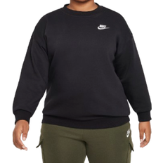 Sweatshirts Nike Big Kid's Sportswear Club Fleece Oversized Sweatshirt Extended Size - Black/White (FD2924-010)