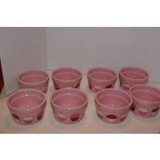Pink Ramekins Sizikato Set of 8 Porcelain Souffle Dish 8.5 oz Ramekin