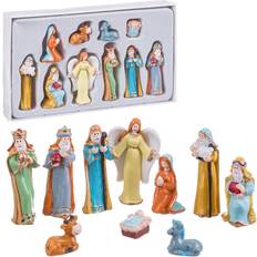 BigBuy Home Nativity Scene/Bethlehem Multicolored Decoration 12cm 10pcs