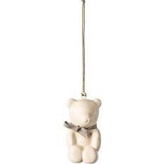 Maileg Juldekorationer Maileg Teddy Bear Raw White/Blue Julgranspynt 6cm