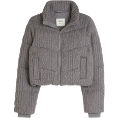 Hollister Sweater Knit Mini Puffer Jacket - Grey