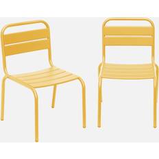 Metal Sitting Furniture Sweeek Pair Of Metal Chairs For Children Yellow