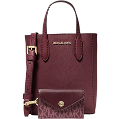 Michael Kors Vincent Extra Small Saffiano Leather Crossbody Bag with Logo Card Case - Oxblood
