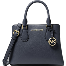 Blue - Women Crossbody Bags Michael Kors Camille Small Pebbled Leather Satchel - Navy