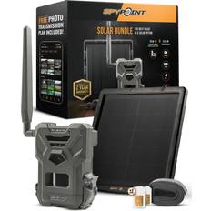 Hunting SpyPoint Solar Bundle FLEX-M Cellular Trail Camera Solar Panel SPLB-10, No Wifi Needed, GPS, Night Vision, Motion Activated, Dual-Sim LTE, IP65 Water-resistant, 28MP Photos, 720p Videos Sound