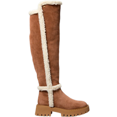 41 - Femme Bottes hautes Michael Kors Asher Suede and Faux Shearling Boot - Marron