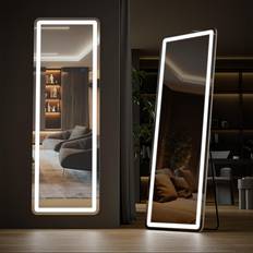 Interior Details Sweetcrispy Lighted White Floor Mirror 21x64"