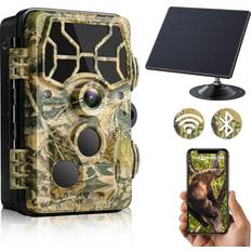 Hunting Camworld Trail Camera WiFi,30MP 1296P WiFi Bluetooth Solar Trail Camera with Night Vision IP66 Waterproof,0.3s Trigger Speed and Wide Angle,Game Trail Camera for Wildlife Hunting Deer