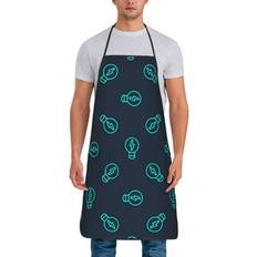 Zccfswm Light Bulbs Print Apron Blue