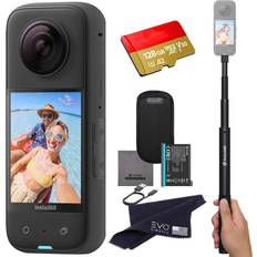 Insta360 X3 Waterproof 360 Action Camera with 1/2" 48MP Sensors, 5.7K 360 HDR Video, 72MP 360 Photo, 4K Single-Lens, 60fps Me Mode, 2.29" Touchscreen, AI Editing Bundle Includes Selfie Stick&128GB