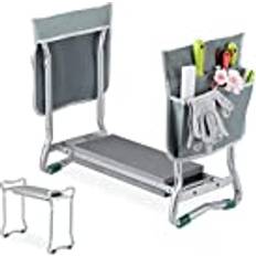 Relaxdays Vikbar Knäbänk 150 kg Silver/Grå Trädgårdsbänk