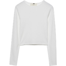 Polyamide - Women T-shirts Stradivarius Long Sleeve T-shirt - White