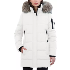 Faux Fur Coats Nautica Women's Hooded Puffer Coat - White