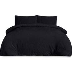 Smart Living Super Soft & Reversible Waffle Duvet Cover Black (200x200cm)