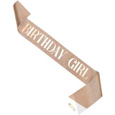 Rose Gold Photo Props, Party Hats & Sashes Uxcell Elegant Birthday Sash Pink Rose Gold