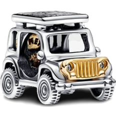 Pandora Guld Smykker Pandora Two Tone Adventure Car Charm - Silver/Gold/Transparent