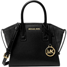 Michael Kors Avril Extra Small Leather and Suede Satchel - Black