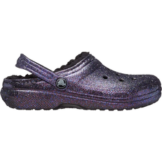 Crocs fuzz Crocs Toddler Classic Fuzz Lined Space Glitter Clog - Black/Multi