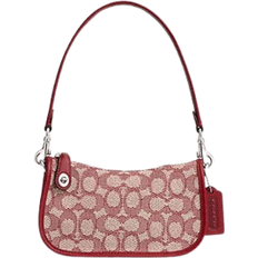 Coach Swinger Bag 20 In Signature Jacquard - Silver/Ruby Ivory