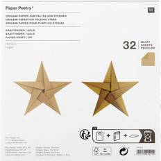 Origami papir Rico Design Poetry Origami Kraft Paper Gold 15x15cm 70g 32 sheets