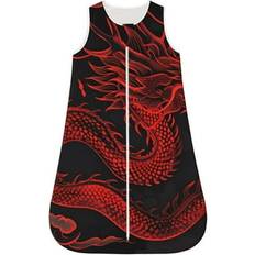 Black Sleeping Bags Salouo Red Dragon On Baby Sleep Sack