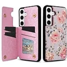 ORBANA Stamped Floral Pattern Wallet Case for Samsung S22 Plus