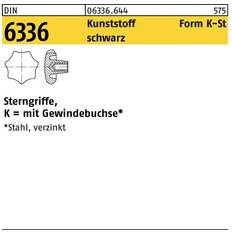 Zieh- & Schiebetürgriffe Diverse Sterngriff K-ST K 63 M Schwarz Stahlbuchse