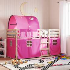 Pink Beds Isabelle & Max With Curtains 90 x 200 cm Pink Bunk Bed