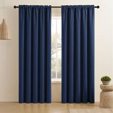 Curtains & Accessories CUCRAF Navy Blue Blackout Curtains 108 inch Length Set of 2