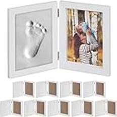 Relaxdays Baby Bilderrahmen Gipsabdruck Set 10 Stück