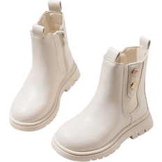 Shein Children Short Boots Fashion Shoes Girls Boots Anti-Slip Ankle Boots Beige Girls Boots