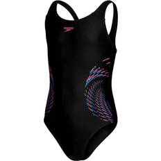 Speedo Kid's Muscleback Swimsuit - Black/Purple (80832414379)